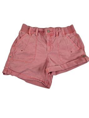 American Eagle Womens Size 0 Pink Cargo Shorts Cotton Roll-Up Hem